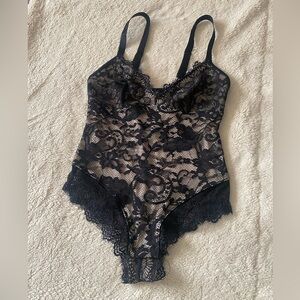 Elegant Black Lace Bodysuit